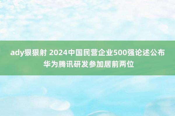 ady狠狠射 2024中国民营企业500强论述公布 华为腾讯研发参加居前两位