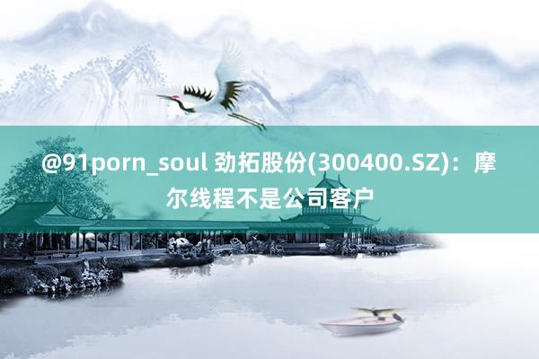 @91porn_soul 劲拓股份(300400.SZ)：摩尔线程不是公司客户